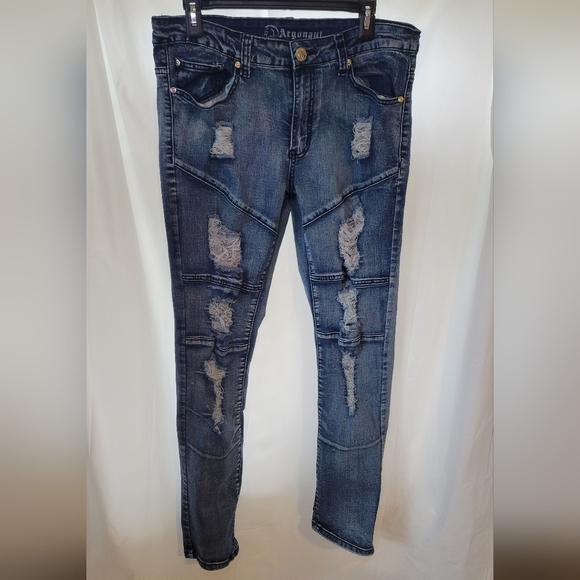 Argonaut Nation distressed jeans 32x32 skinny mens - Picture 1 of 4